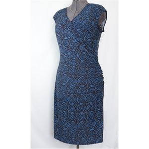 Lauren Ralph Lauren Surplice Neck Faux Wrap Dress